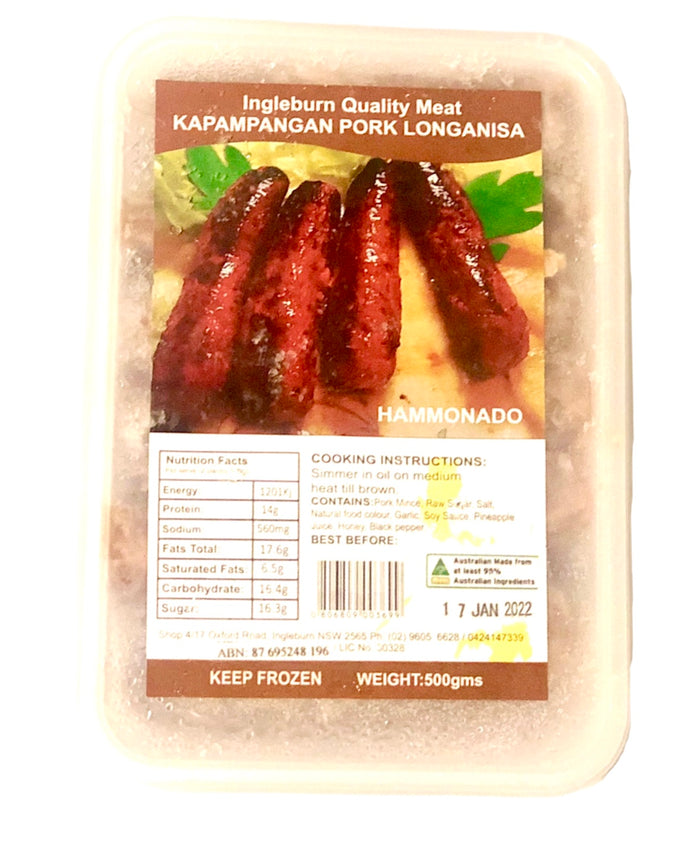 Kapampangan Pork Longanisa Hammonado 500g